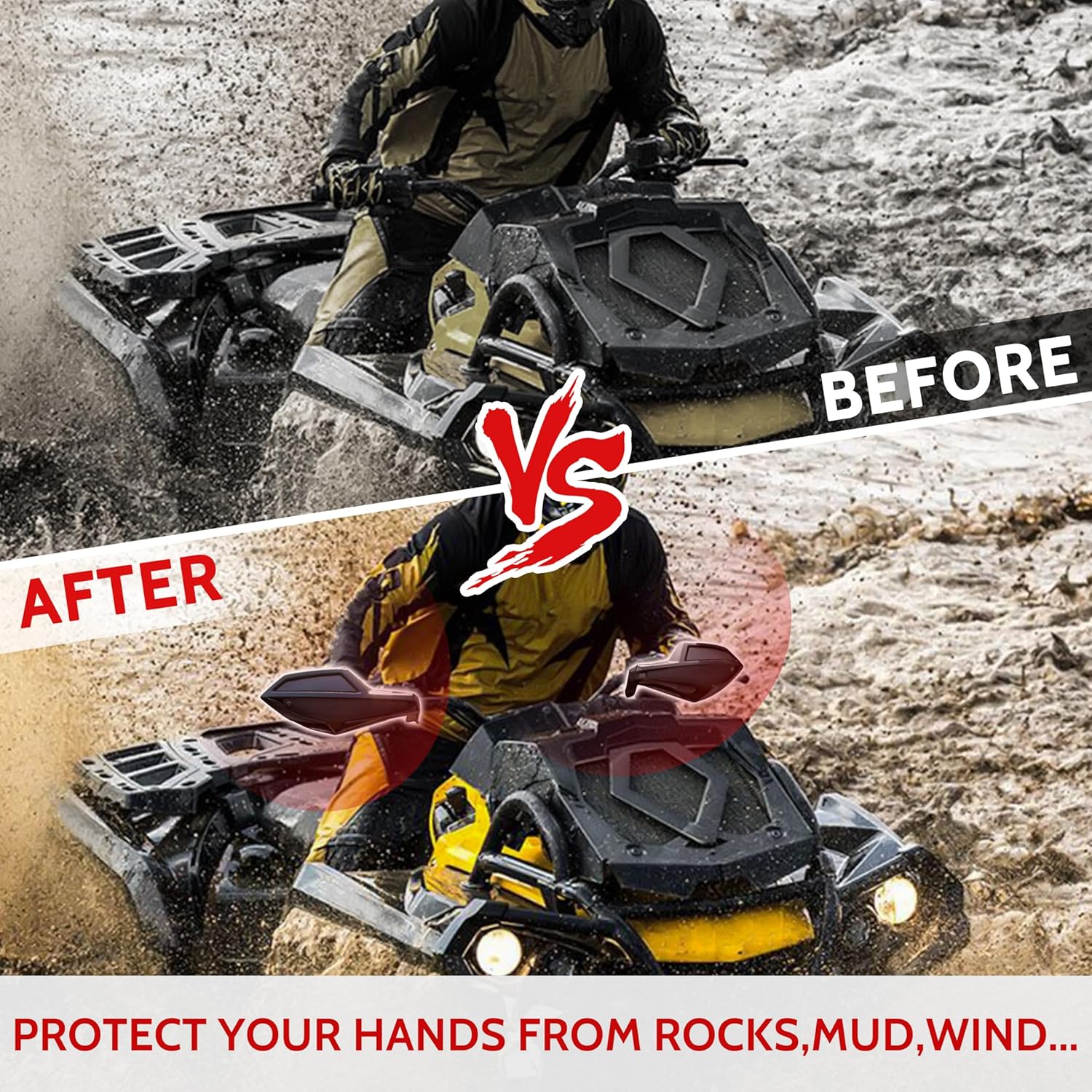 SAUTVS Handguards Protector Wind Deflector for Can Am Outlander 13-24, Handlebar Guard Air Deflector Hand Guards W/Mount Kit for Can-Am Outlander Renegade 2013-2024 Accessories, Replace# 715001706