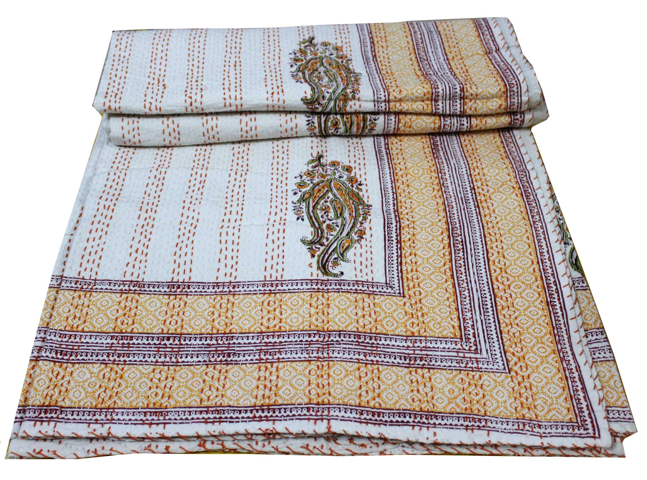Couvre-lit en coton indien thermorégulateur Mango-Gifts imprimé floral