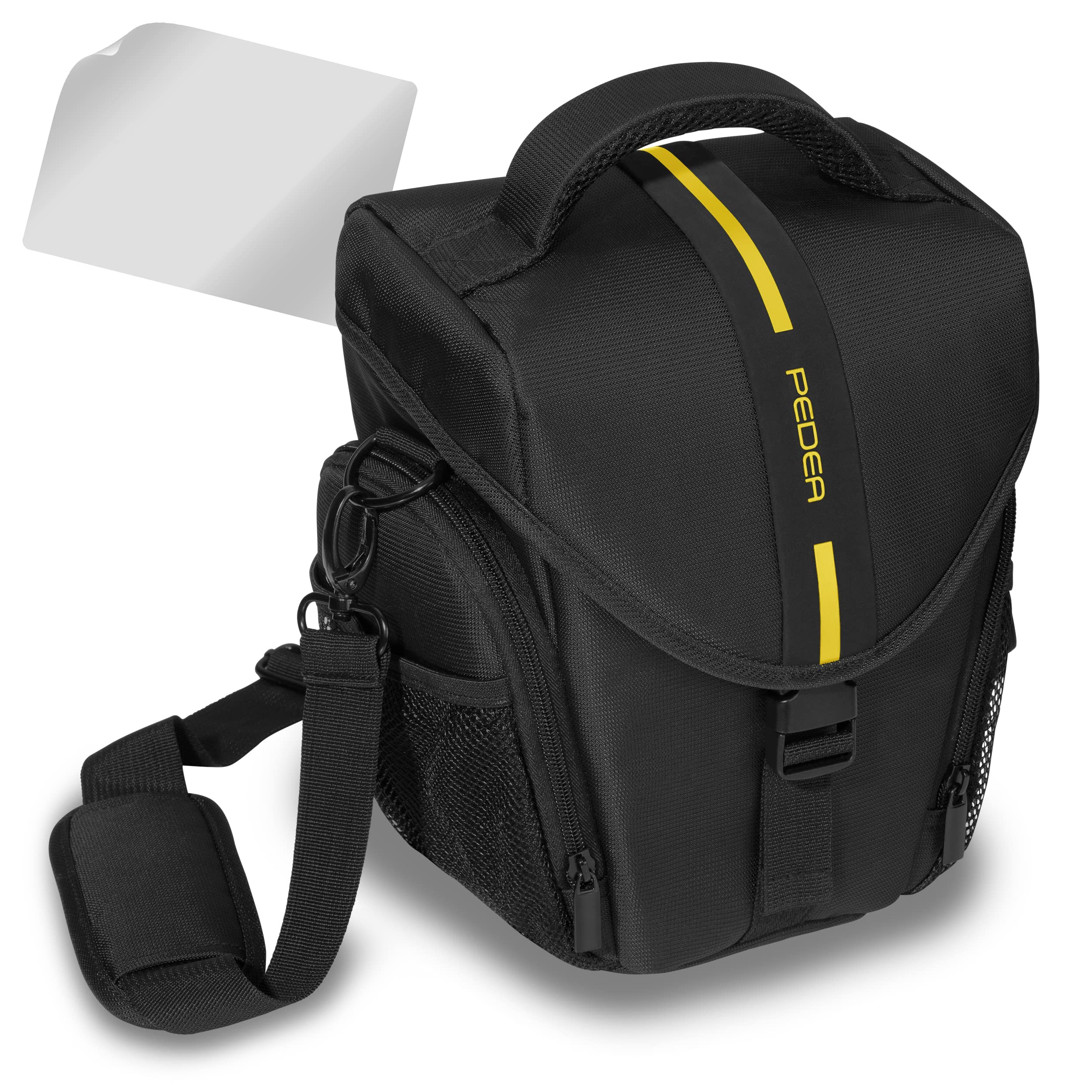 PEDEA GmbH SET012-65060313-0011 - Funda para cámara SLR y Protector de Pantalla, tamaño L, Color Amarillo