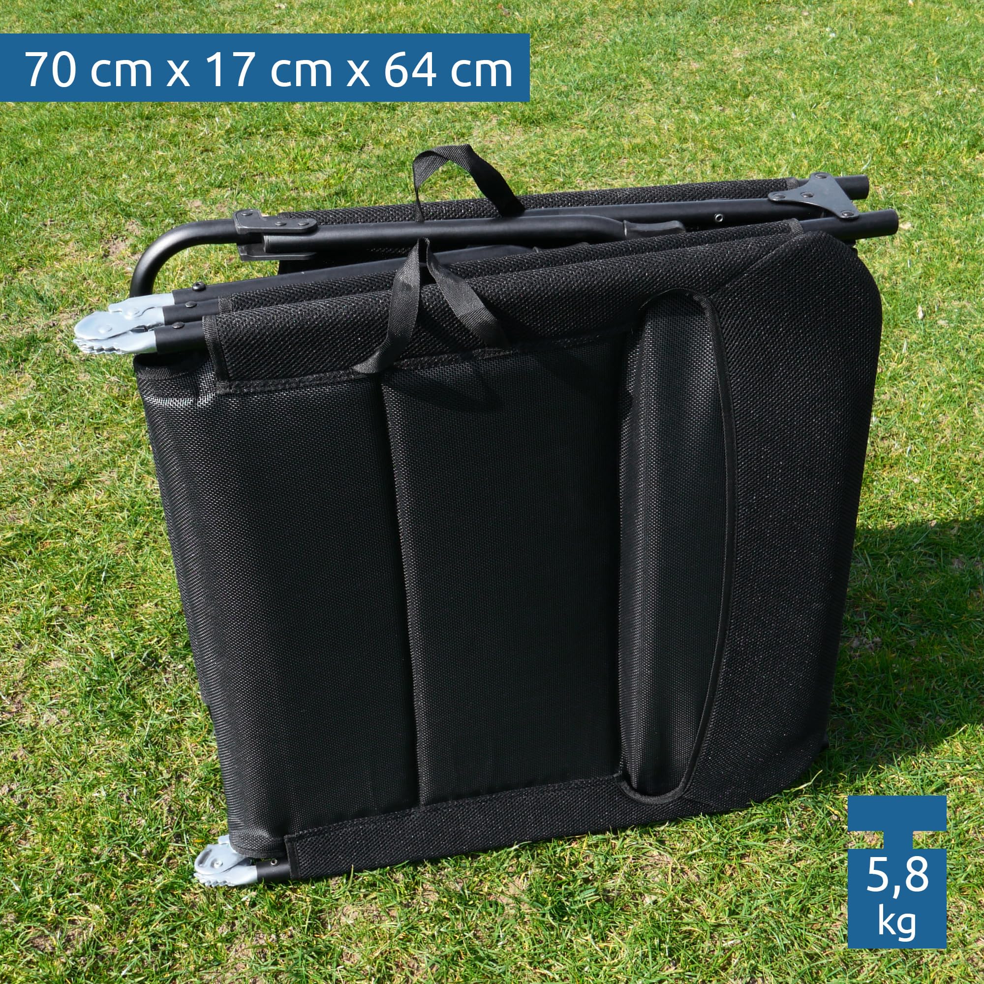your GEAR Sonnenliege Salina XXL – Wetterfeste Gartenliege klappbar mit 3D Mesh, verstellbare Rückenlehne, Stabiler Aluminiumrahmen, extra breit & komfortabel für Terrasse, Camping & Garten