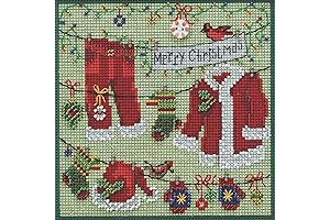 Mill Hill 2022 Beads Santa's Clothesline Beaded Counted Cross Stitch Kit Buttons & Beads MH142232