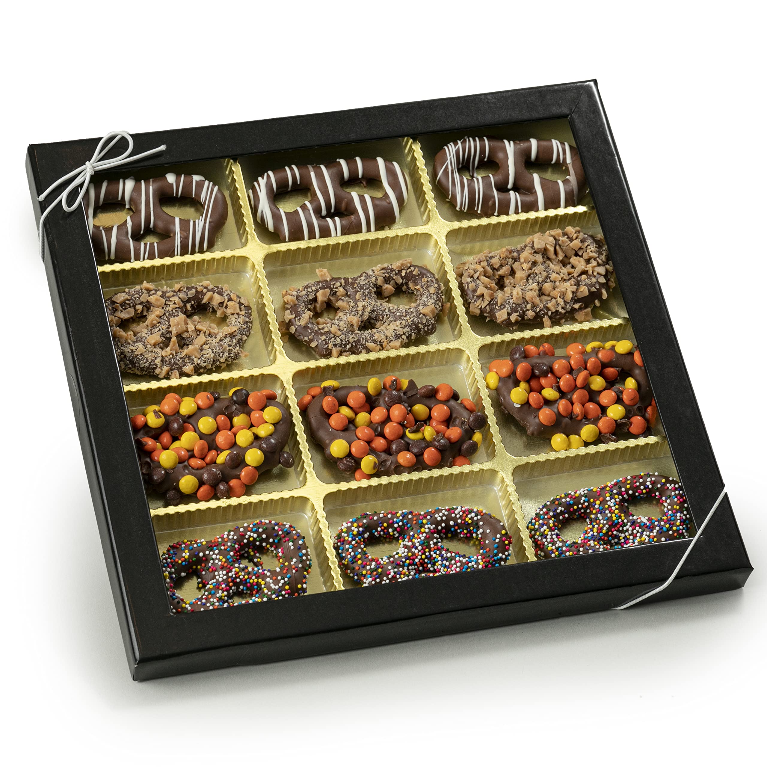 Buy Gourmet Belgian Chocolate Covered Pretzels Gift Basket with Milk