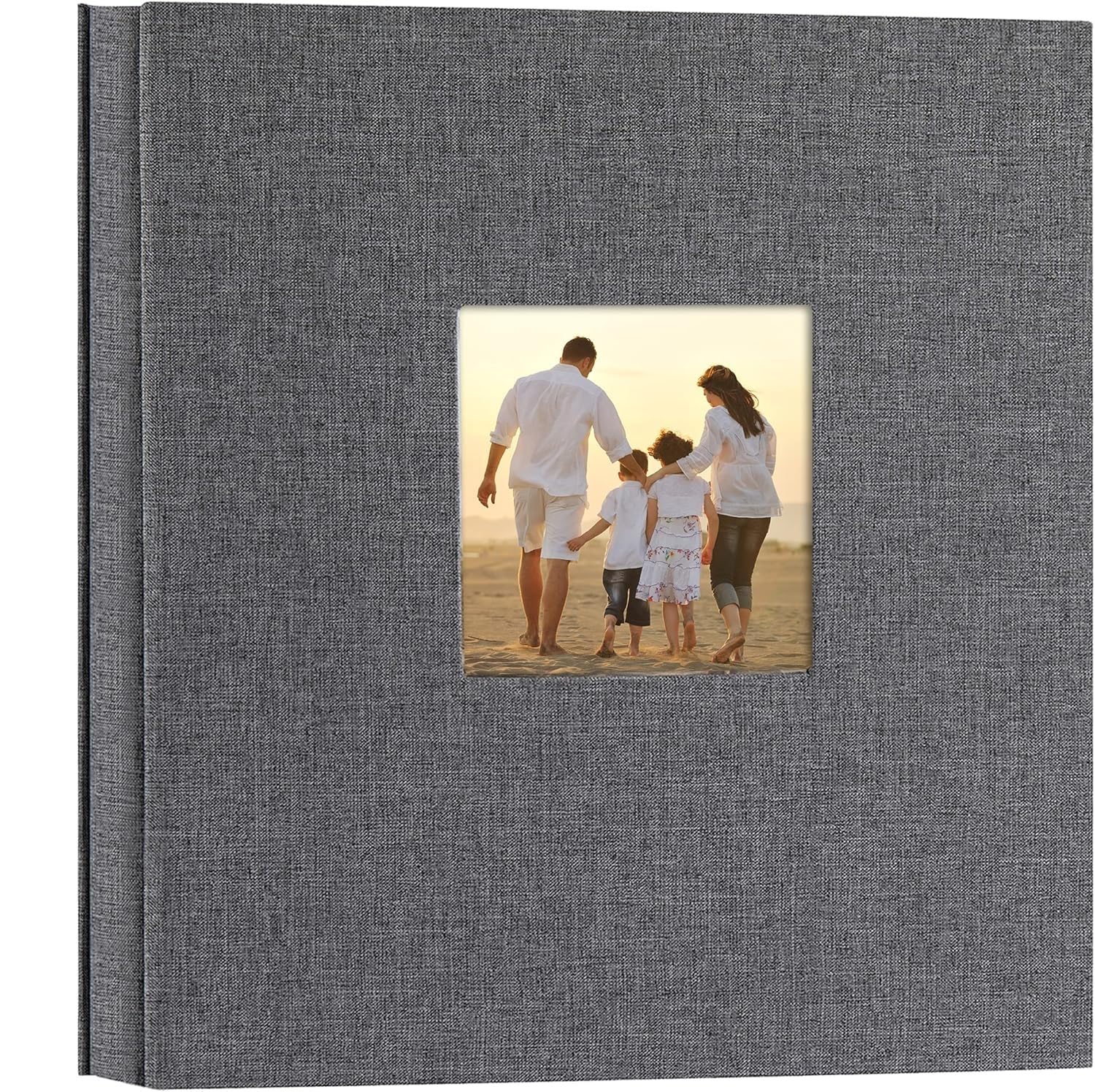 ATIRAMANIYA® Photo Album Scrapbook for 4x6 5x7 8x10 Photos, Self Adhesive, Linen Hardcover, Acid-Free Pages, Birthday Gift for Mom, Baby, Wedding, Anniversary (Grey)