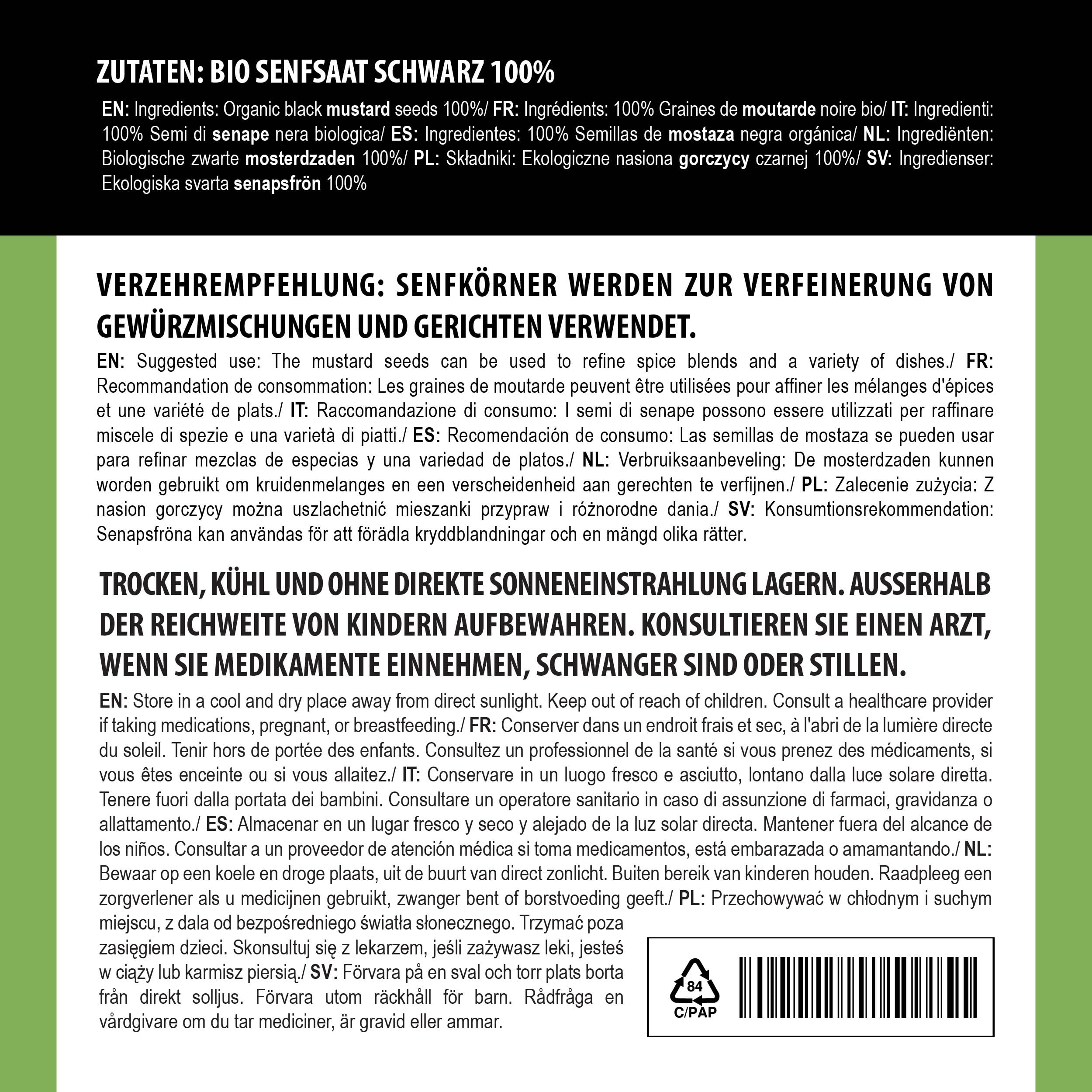 Alpi Nature Ekologiczne Nasiona Gorczycy Czarnej i Brązowej 250g, Całe Nasiona Gorczycy Brązowej i Czarnej