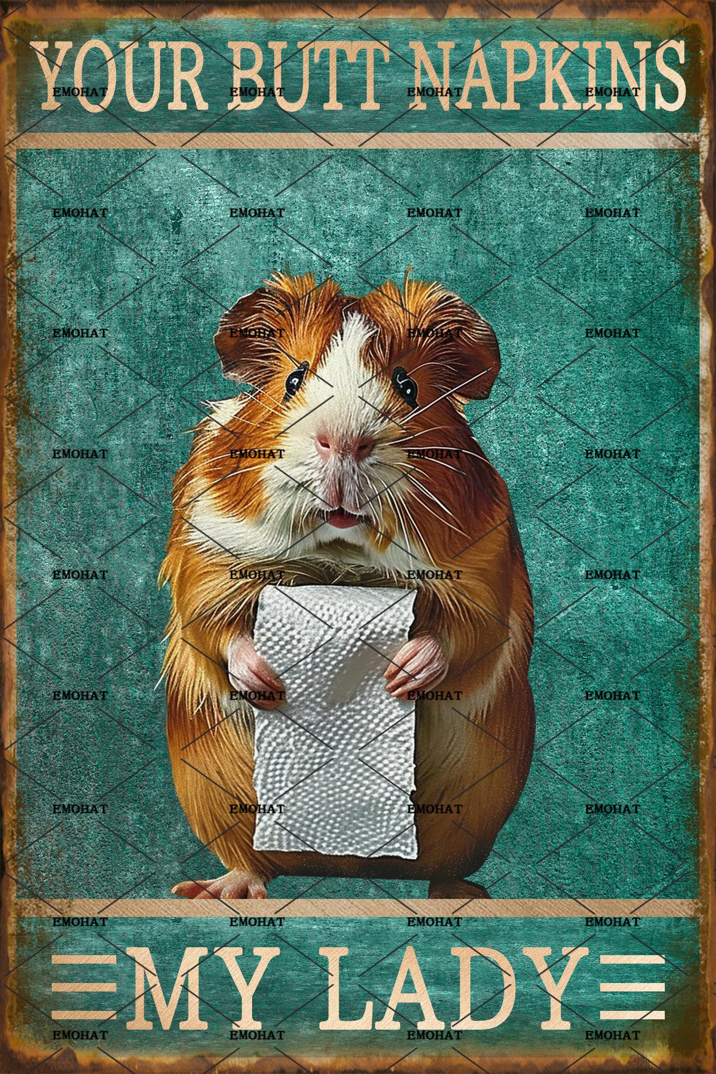 Your Napkins Funny Guinea Pigs Tin Sign, 8x12 Inch