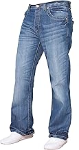 Herren-Jeans, Bootcut-Schnitt, ausgestelltes Bein, weit, blaue Denim-Jeans