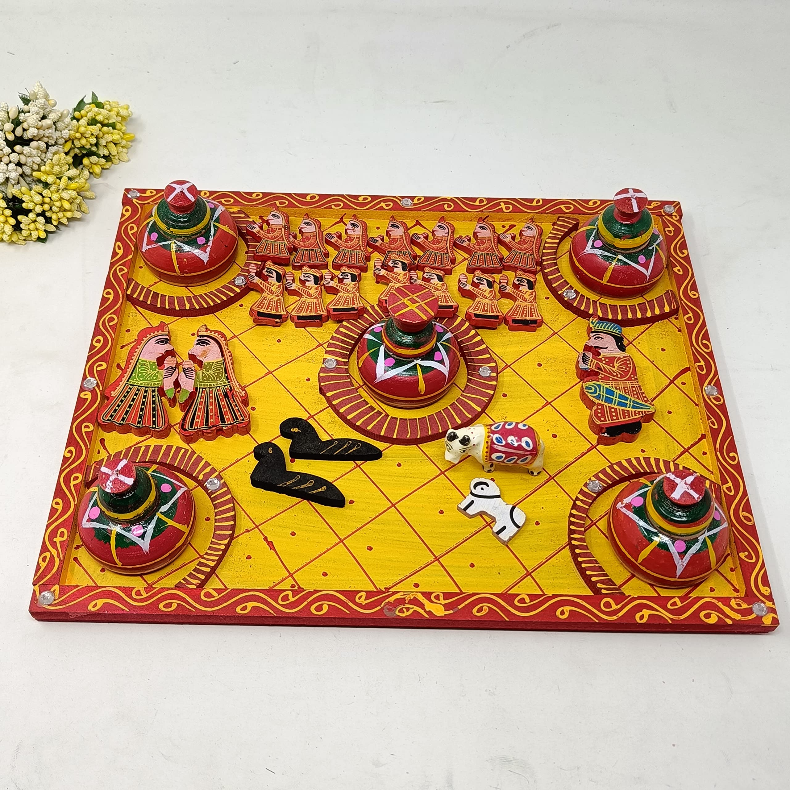 Handcrafted Bachbaras Puja Chowki - Traditional Indian Art -2