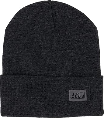 Pro Club Mens Cuffed Beanie, One Size, Charcoal