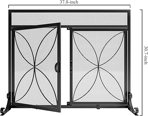 Miniatura 3 de Fire Beauty Pantalla de chimenea con puertas magnéticas, pantalla de metal grande para el hogar, protector de chispas, incendios de horno de metal,