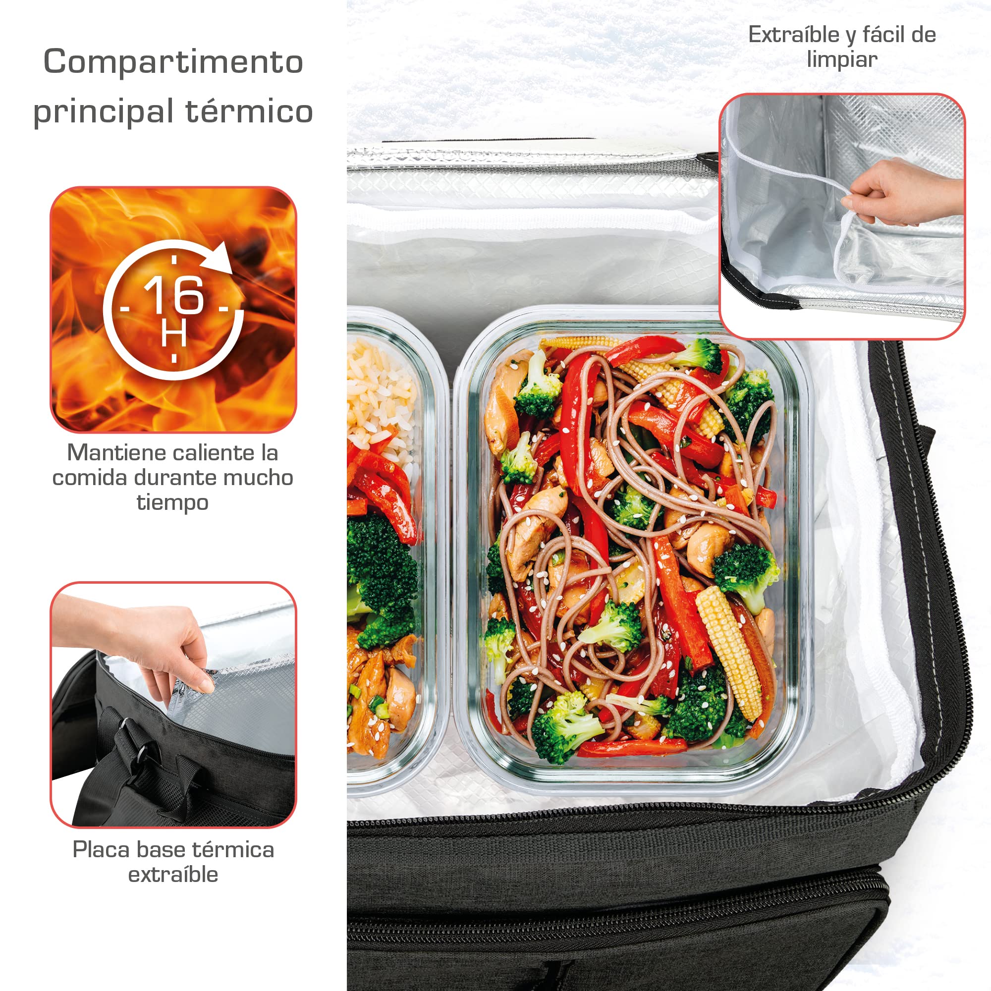 bomoe IceBreezer Nevera portátil 39l/45l/52l - Bolsa térmica Comida y Bebida Función de refrigeración 16 Horas - Nevera Coche - Bolsa Porta Alimentos isotérmica - Gris y Antracita