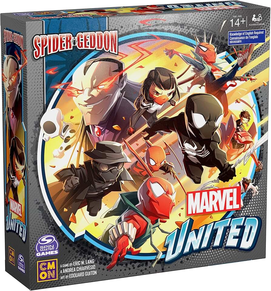 Spin Master Games Marvel United: Spider-Geddon, Strategy Board Game, Collectible Spider Man Figurines, for Fans of Marvel Rivals & Action Movie Toys, 1-4 Players, for Ages 14 & Up