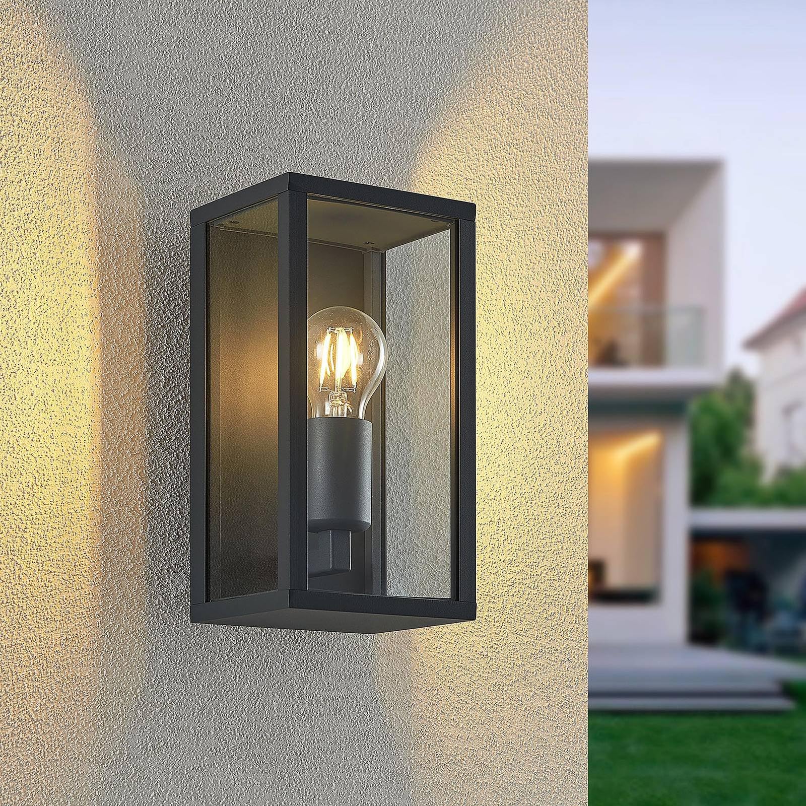 Lindby Applique da esterni dimmerabile (Moderno) colore Nero, in Alluminio applique lampada LED outdoor per facciata/parete terrazzo e balcone