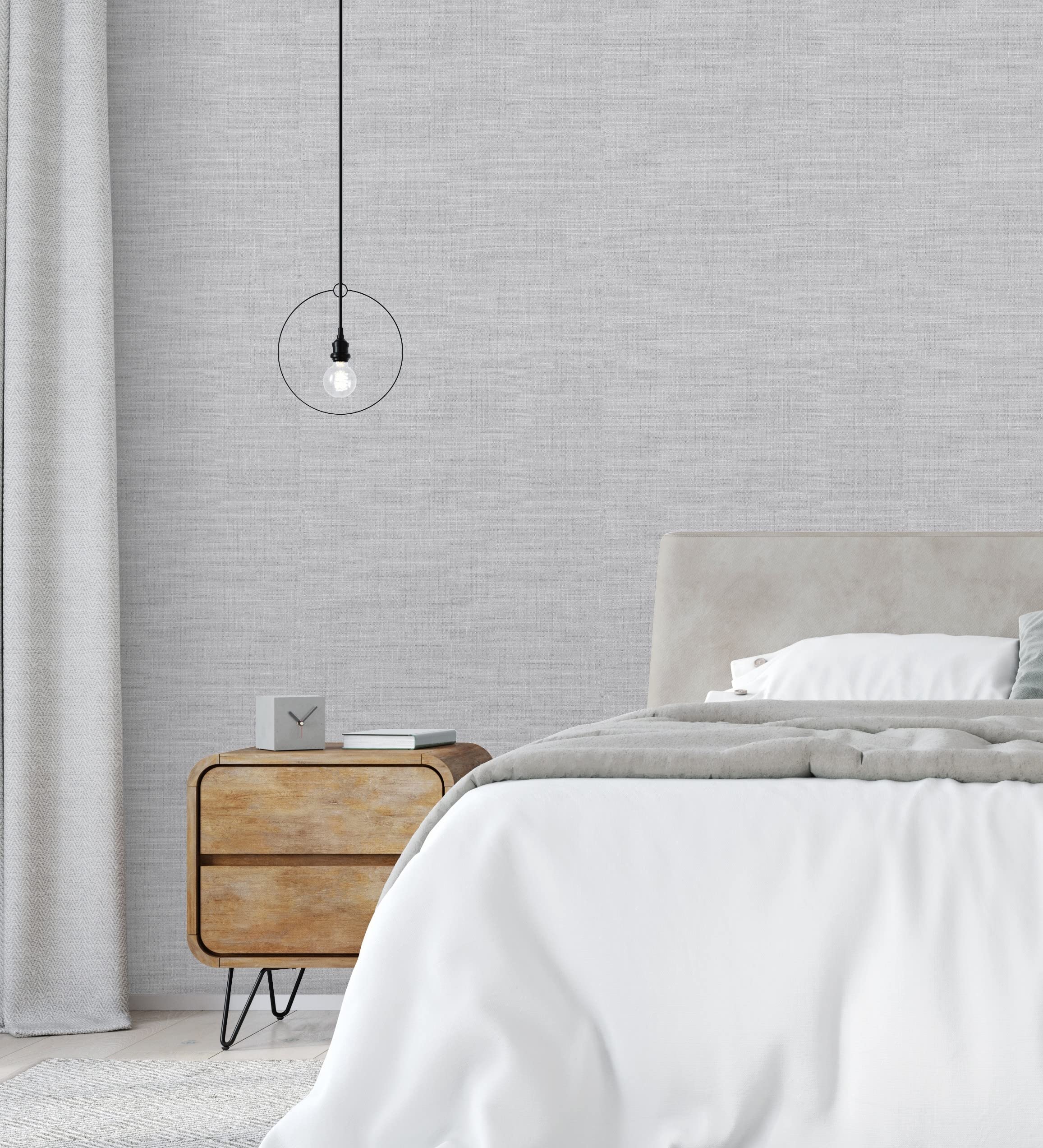 GAULAN 681277 Papier peint vinyle imitation lin texturé en relief pour mur salon cuisine bain chambre couloir salle à mange tête de lit hall d'entrée - Rouleaux de 10 m x 0,53 m