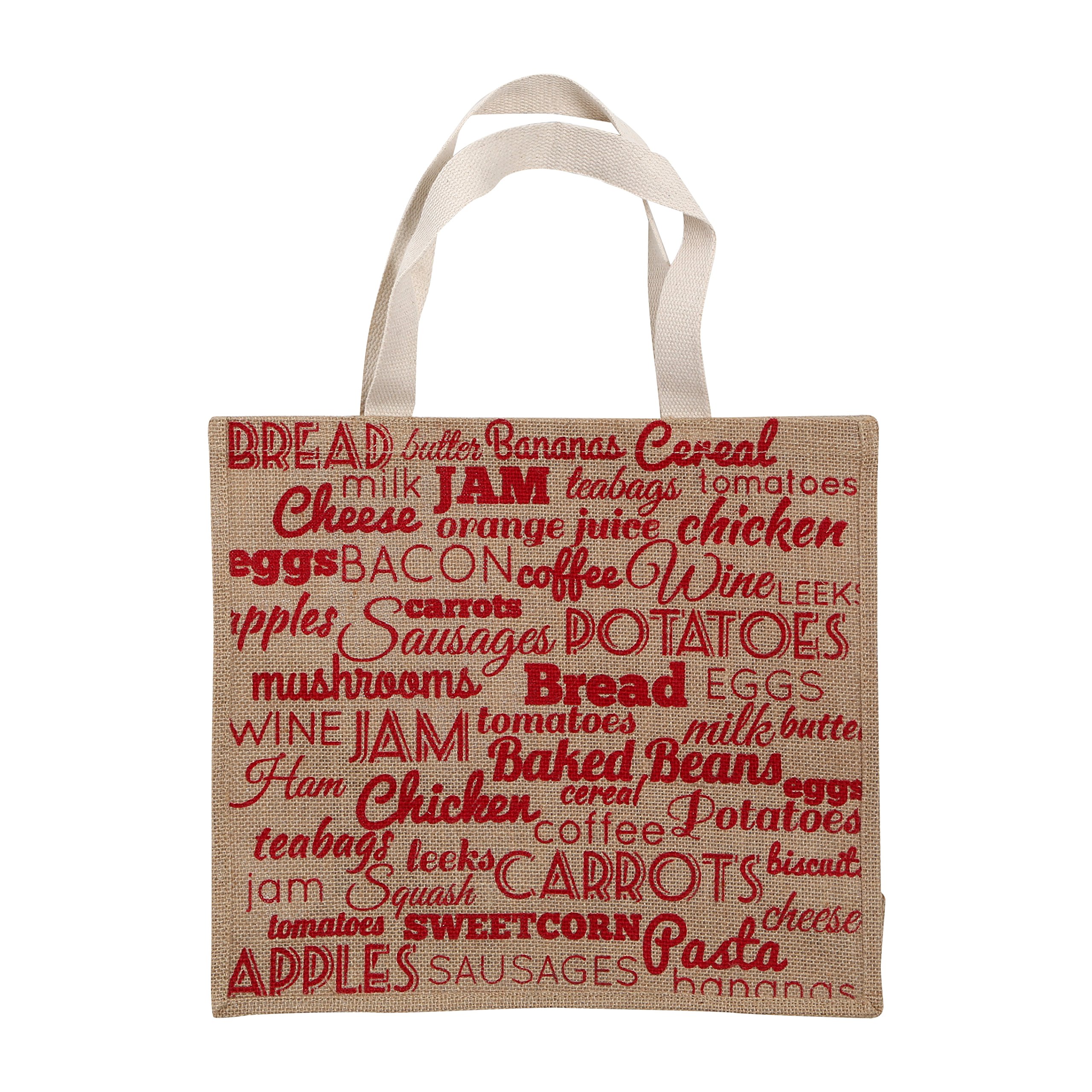 Premier Housewares Reusable Shopping Bag, Cotton, Hesian - Food Stuff