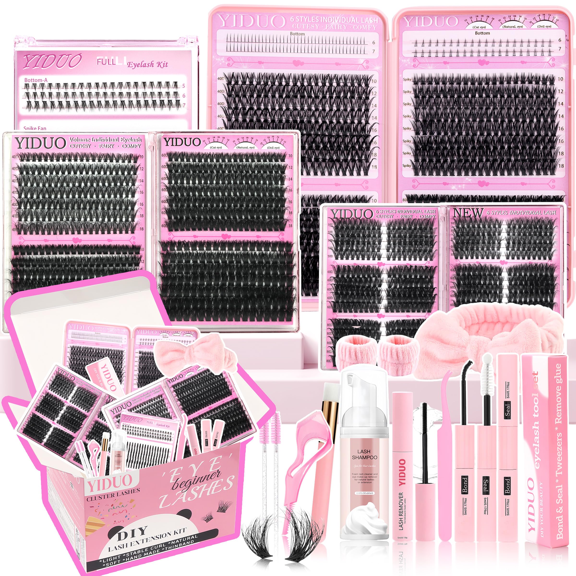YIDUO 1846Pcs Lash Clusters Kit