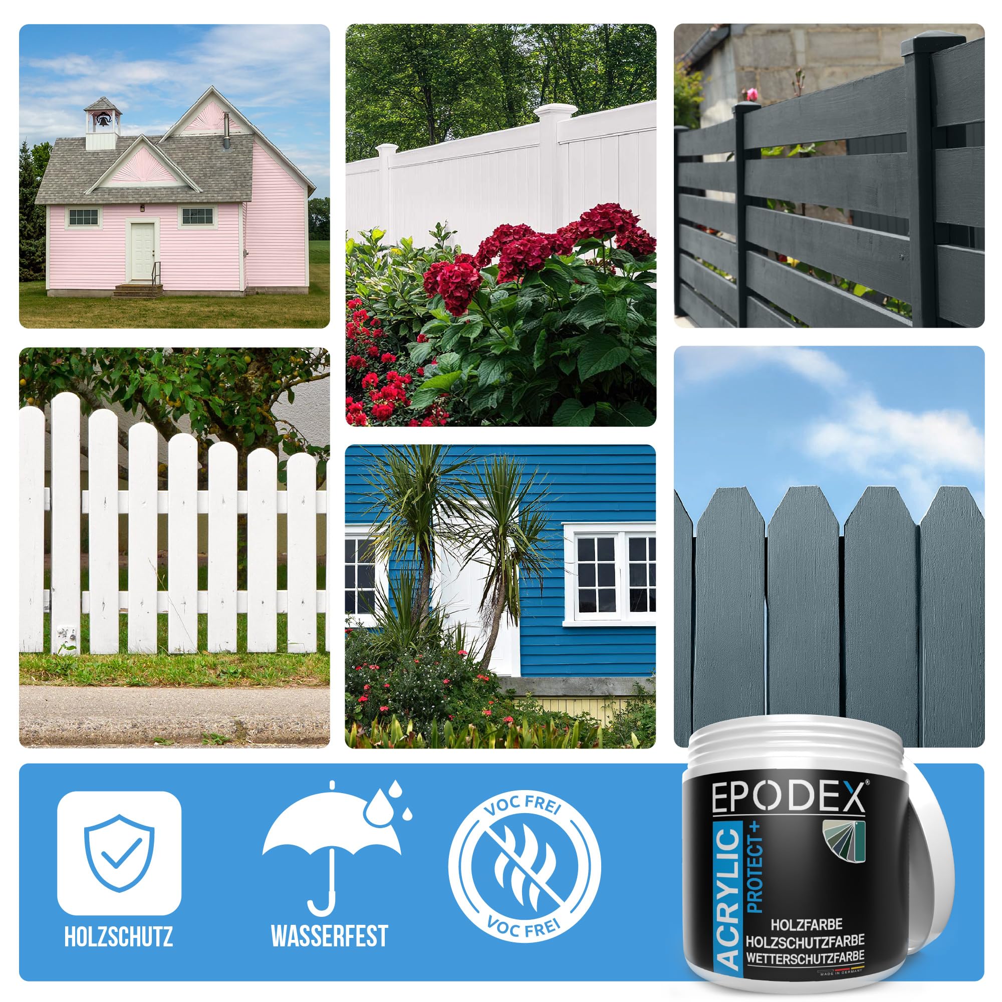 EPODEX ACRYLIC PROTECT+ Wetterschutzfarbe - Schwedenrot