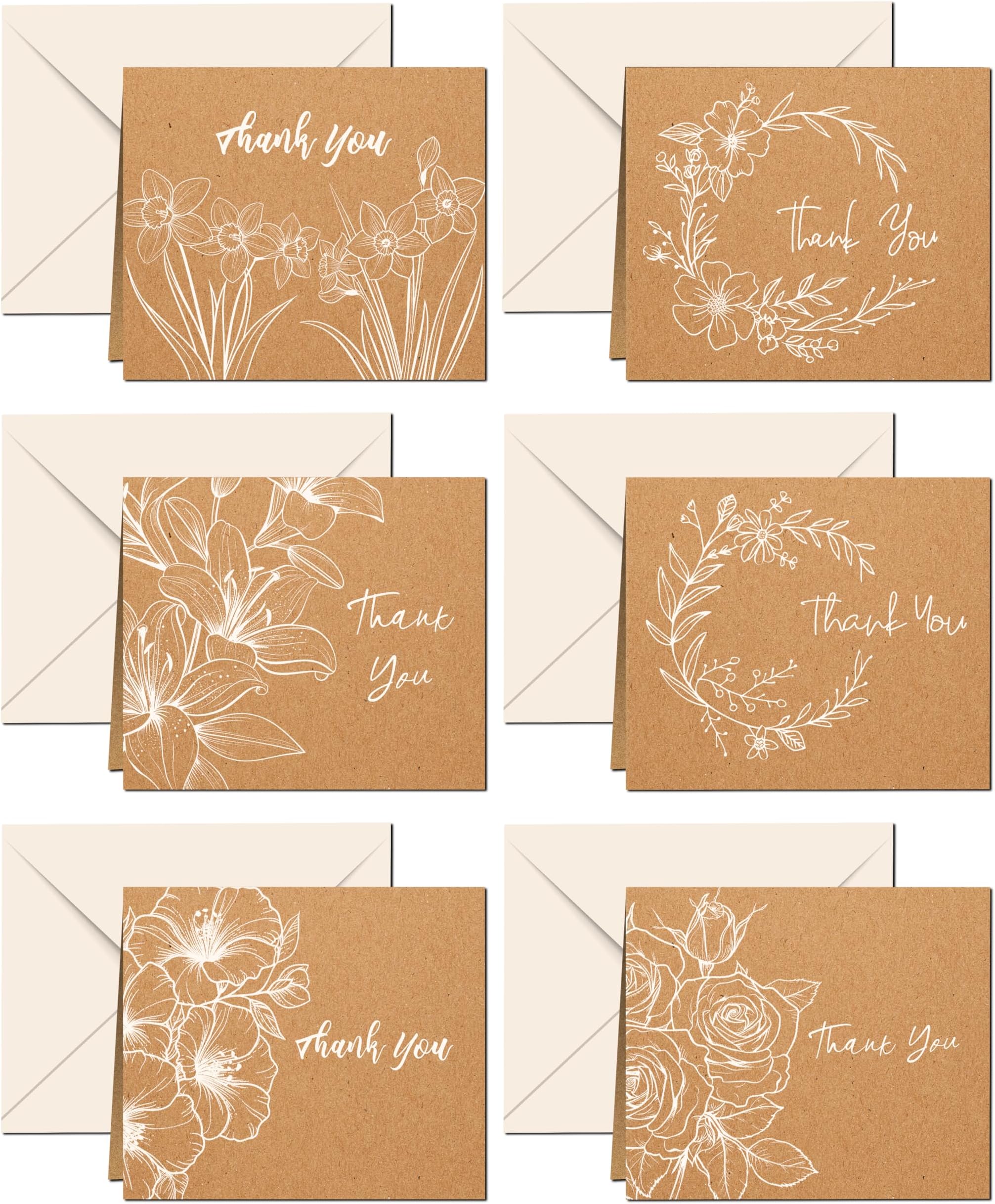 Giftinghouse 36 Thank You Cards Multipack with Envelopes Pack of