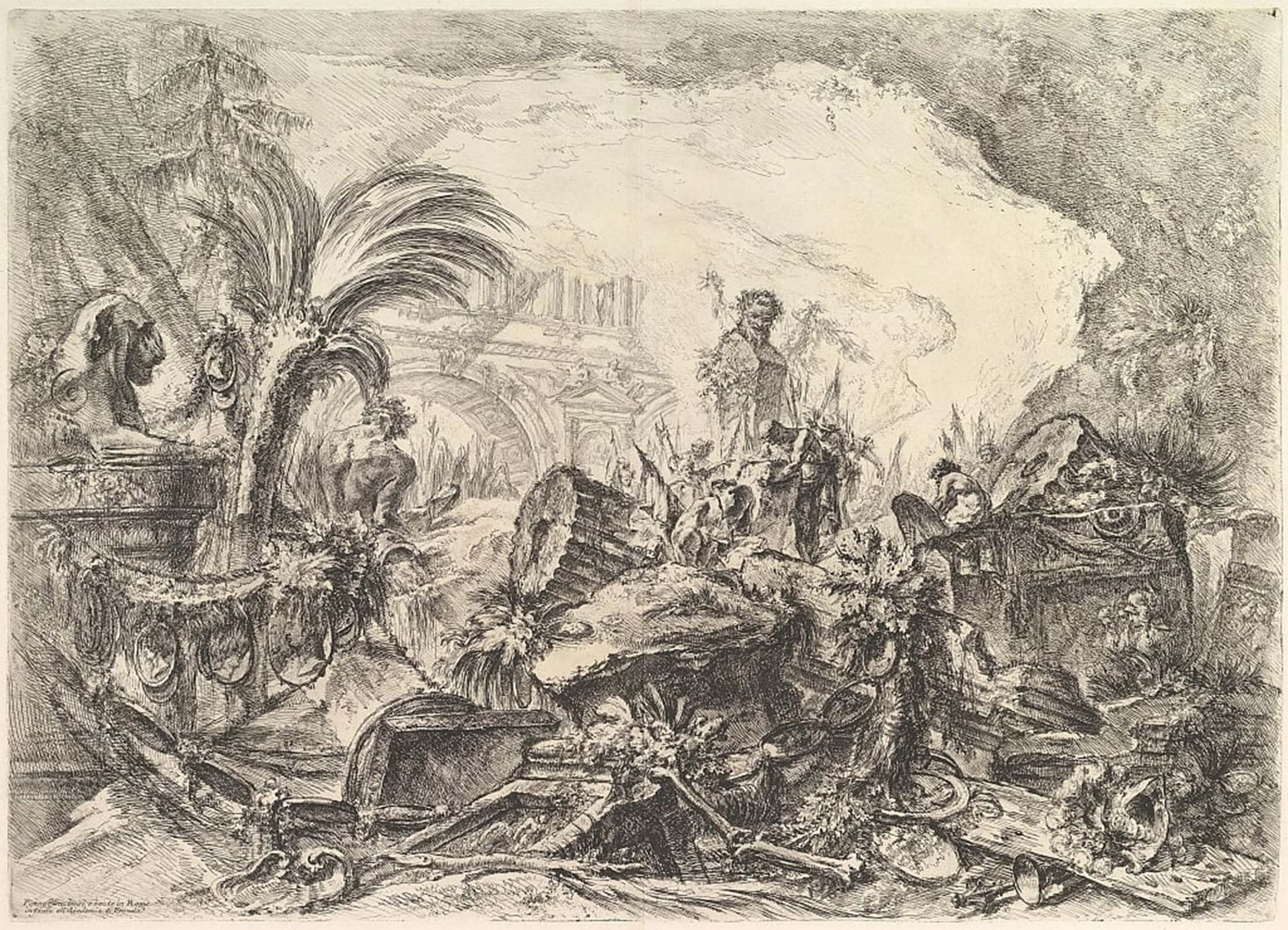 ARTXLXXBN Famous Art Print Poster Vintage Wall Art the Al Arch From Grotteschi Grotesques by Battista Piranesi Canvas Art Poster for Home Decor 60x90cm