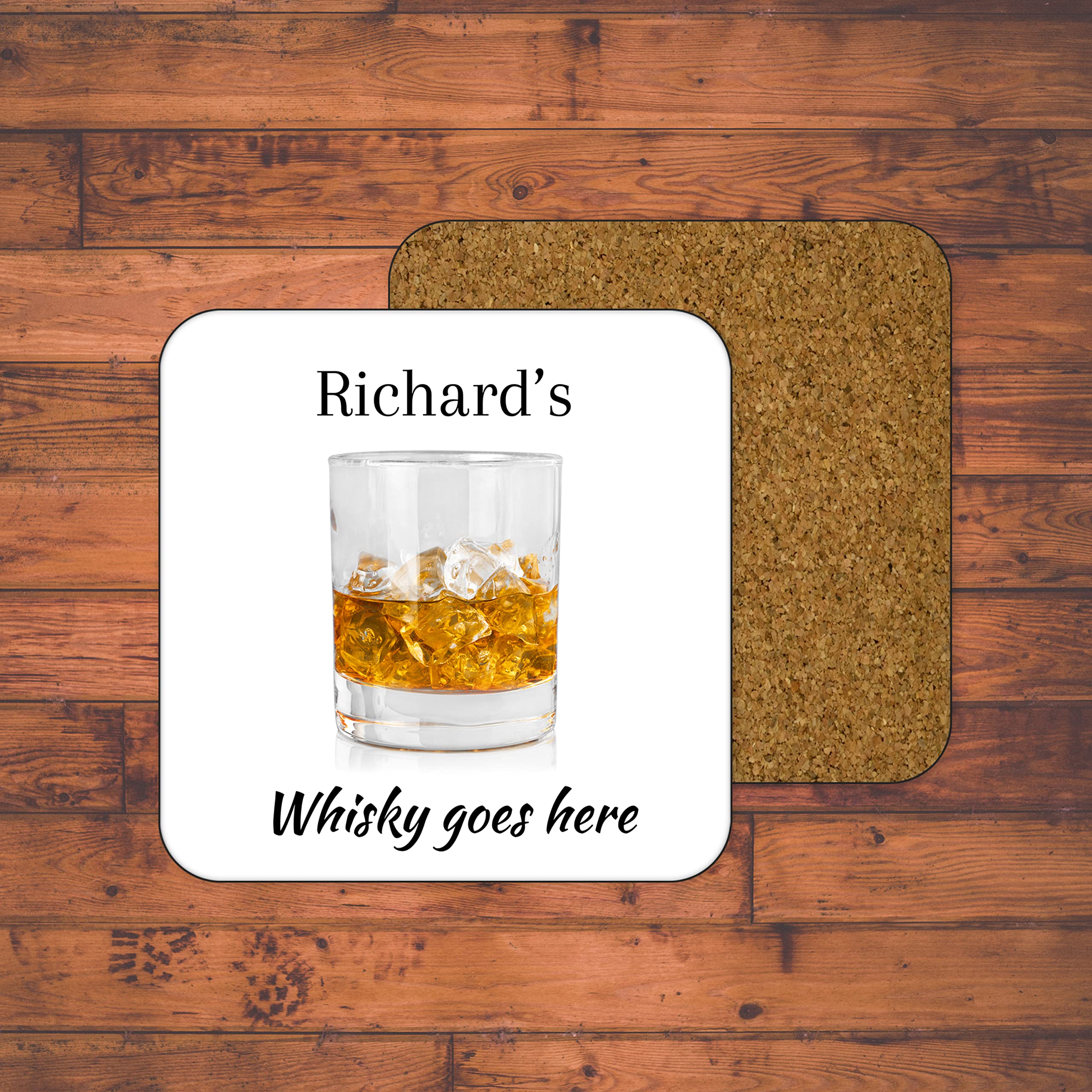 Printed Personalised Drinks Coaster Whisky SQUARE - High Gloss Finish