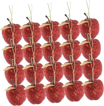 LEDMOMO 20 Pcs Foam Apple Ornaments for Christmas Tree Red Mini Decoration, Easy to Display and Multipurpose, Enhance Your Party or Home Festival Atmosphere