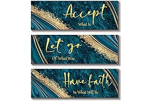 Teal and Gold Wall Decor Set for Motivation