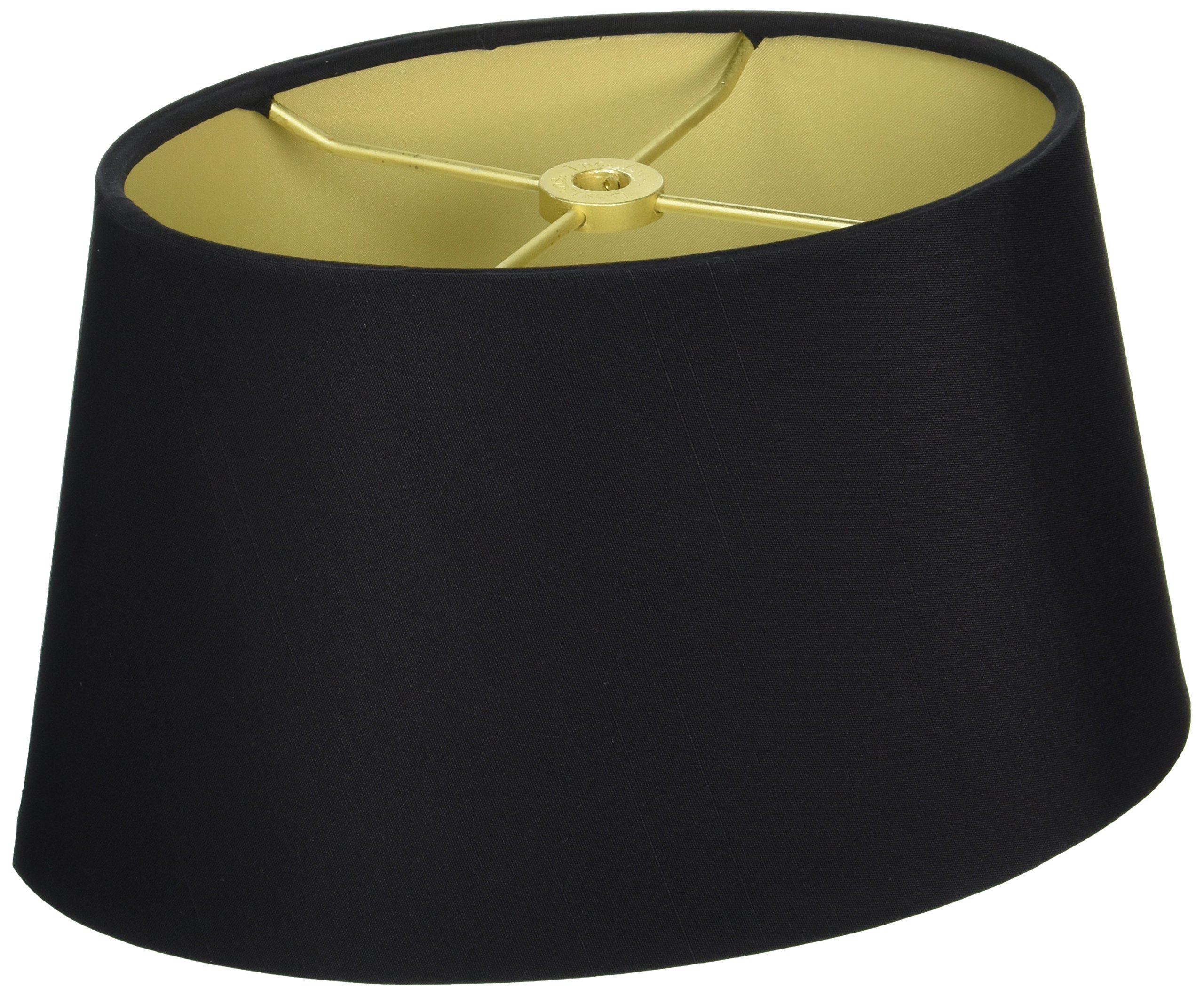Royal Designs Shallow Oval Hardback Lamp Shade, Black, 8 x 10 x 5.5