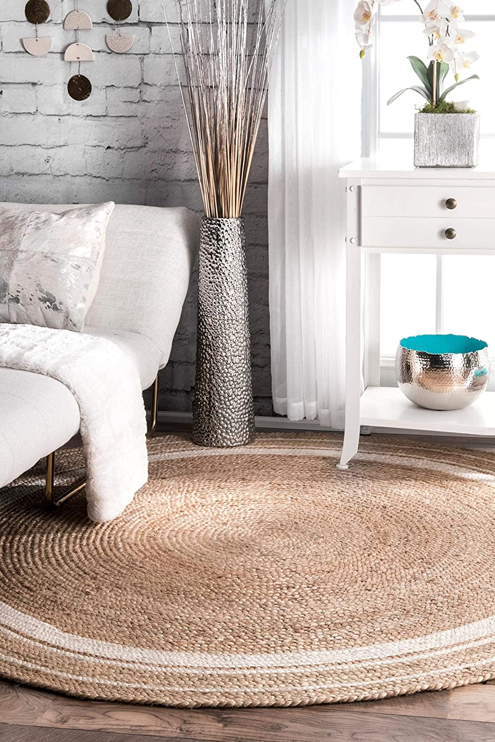 Handmade Jute Rug - 6ft x 8ft - Natural Floor Mat -19