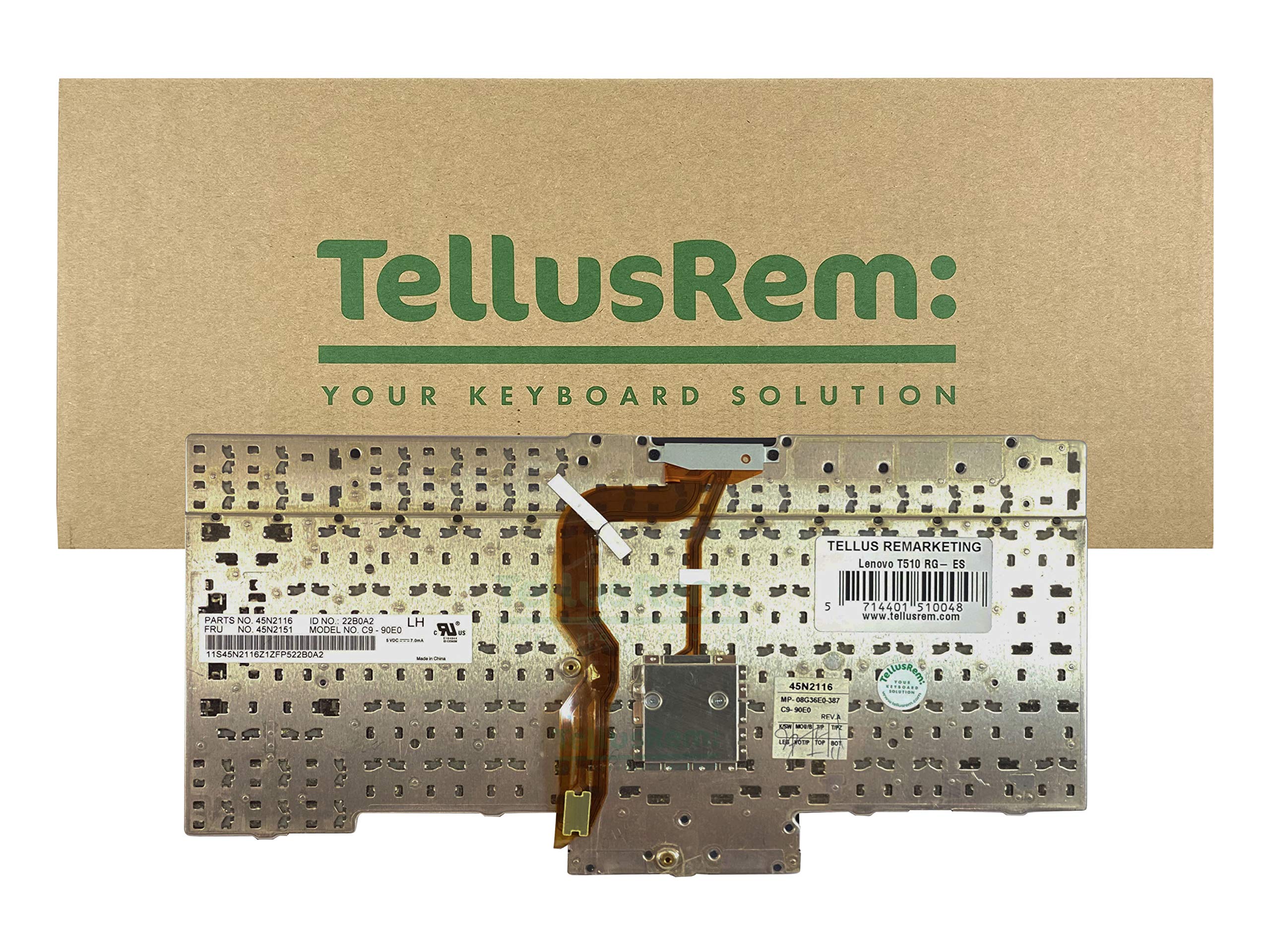 Teclado de respuesto Español sin retroiluminación para Lenovo Thinkpad T520 T520i T420S T420 T420i T400S T410S T410 T410I T510 T510i W510 W520 X220T X220s X220i X220