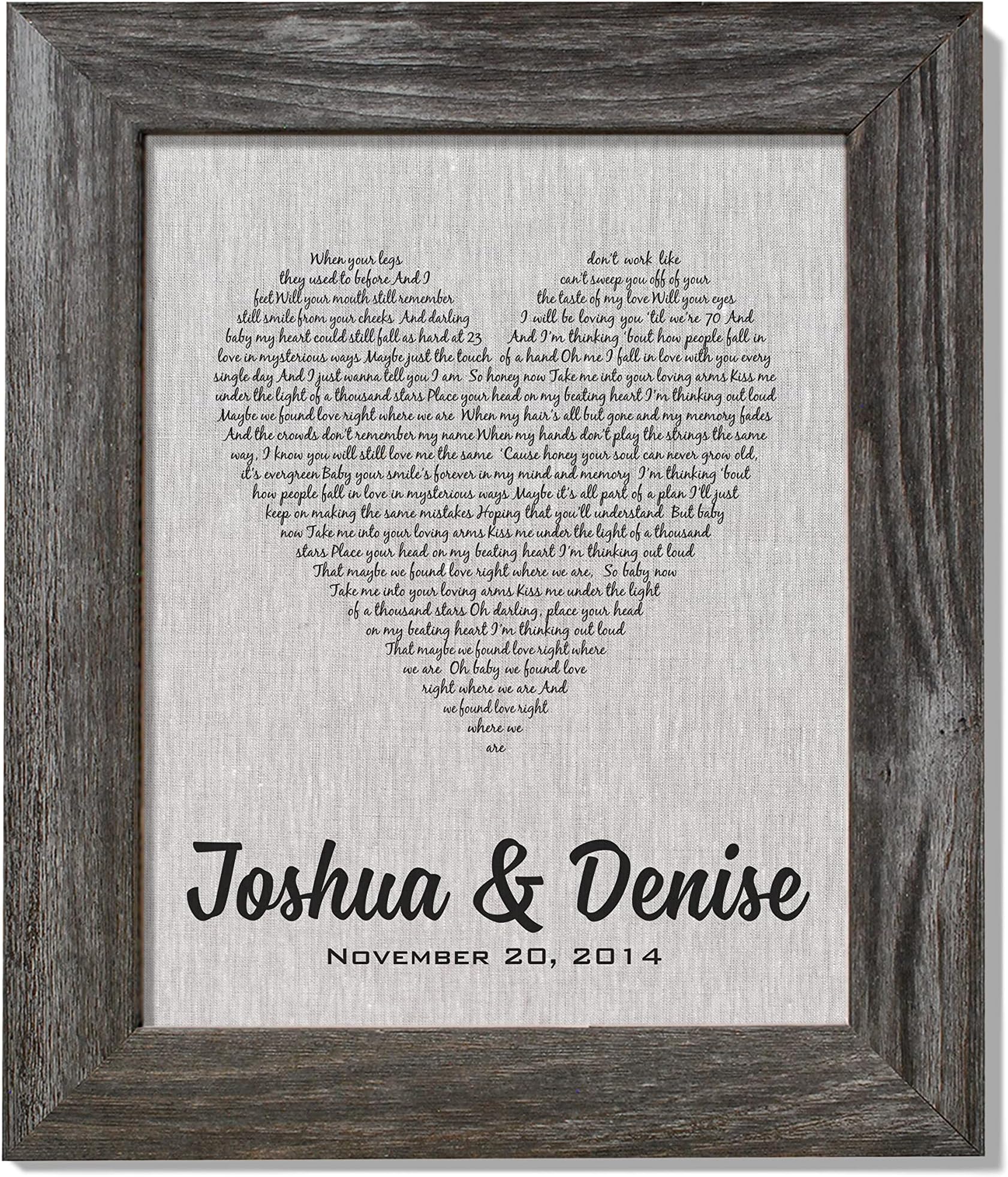 12th Anniversary Gift, 4th Anniversary Gift, Personalized First Dance Song, Linen Print