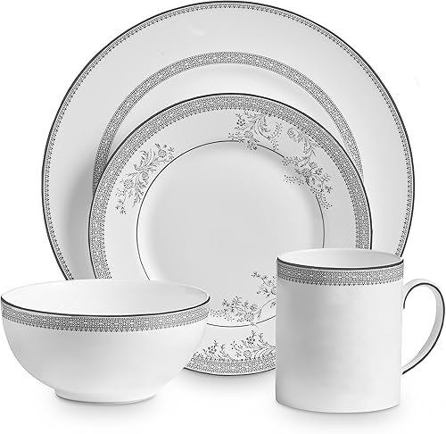 Miniatura 5 de Wedgwood Wang Vera - Tetera de encaje platino 473 onzas blancoplateado