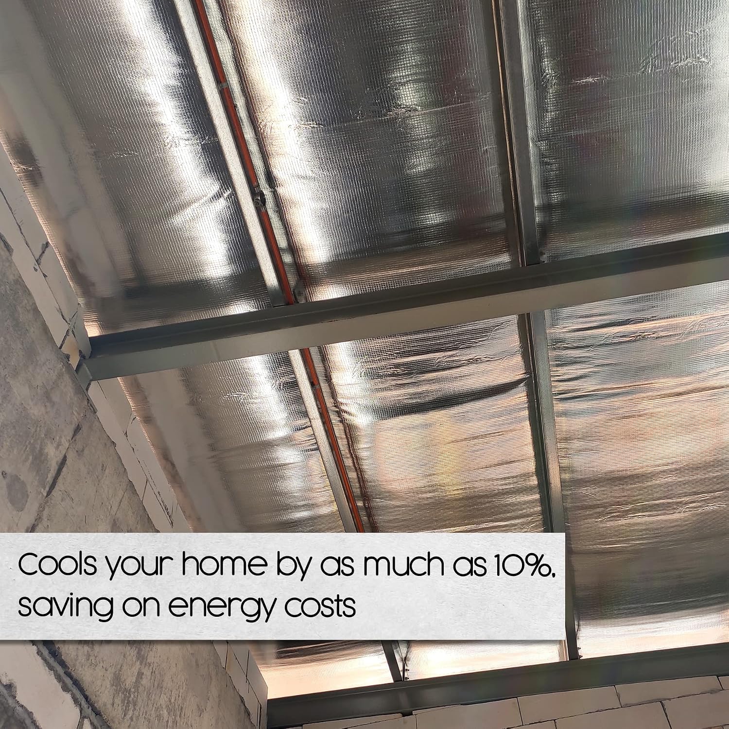 Radiant Barrier, Insulation Roll, Reflective House Wrap, 1000 Sq Ft (250x4), Attic Foil, Wall Aluminum, Industrial Grade, Roof Guard, Heat Resistant Material, Perforated, Double Sided | Houseables