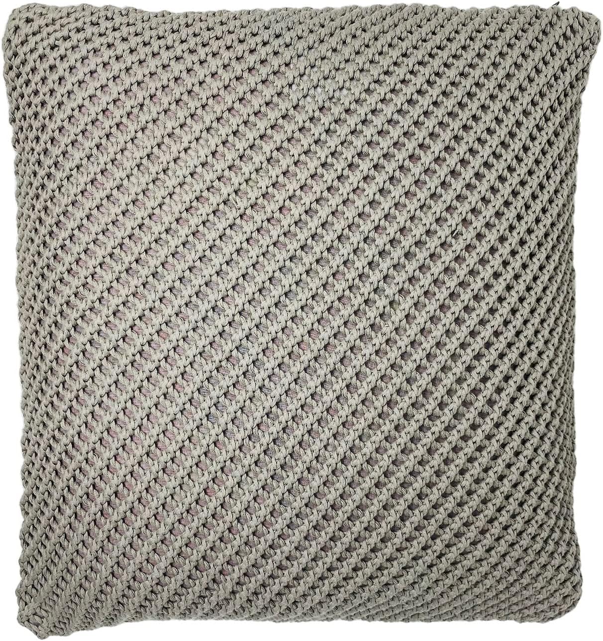 Drew Derose Soft Grey 18 x 18 All Cotton Throw Pillow