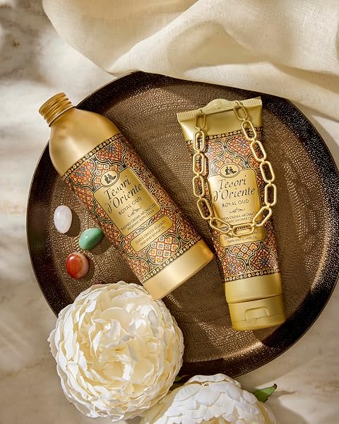 Tesori d'Oriente - Doccia Crema Royal Oud dalle Note Speziate, con Legno di Oud, Dona alla Pelle una Sensazione di Benessere Prolungato, 250ml - 2
