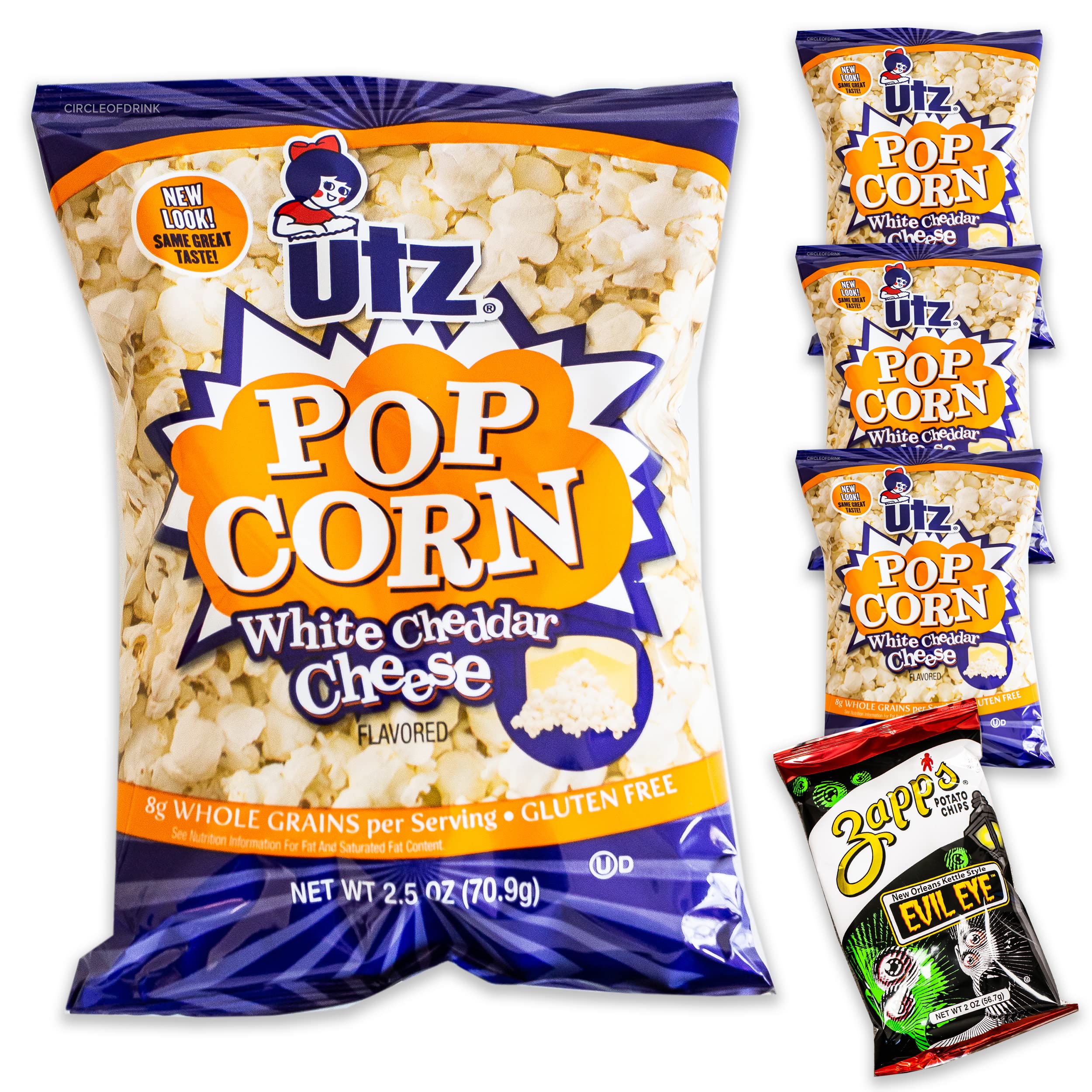 Amazon.com: Utz White Cheddar Cheese Popcorn (4, 2.5oz bags