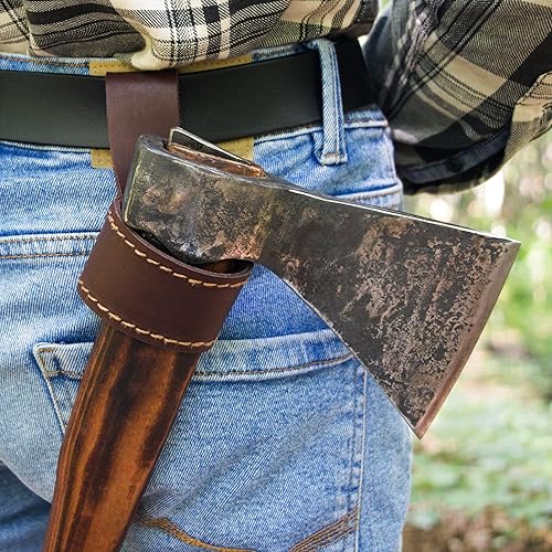 Miniatura 2 de Leather Axe Hatchet Holder Holster With Belt Loop, Stitched Tool Sheath Handmade