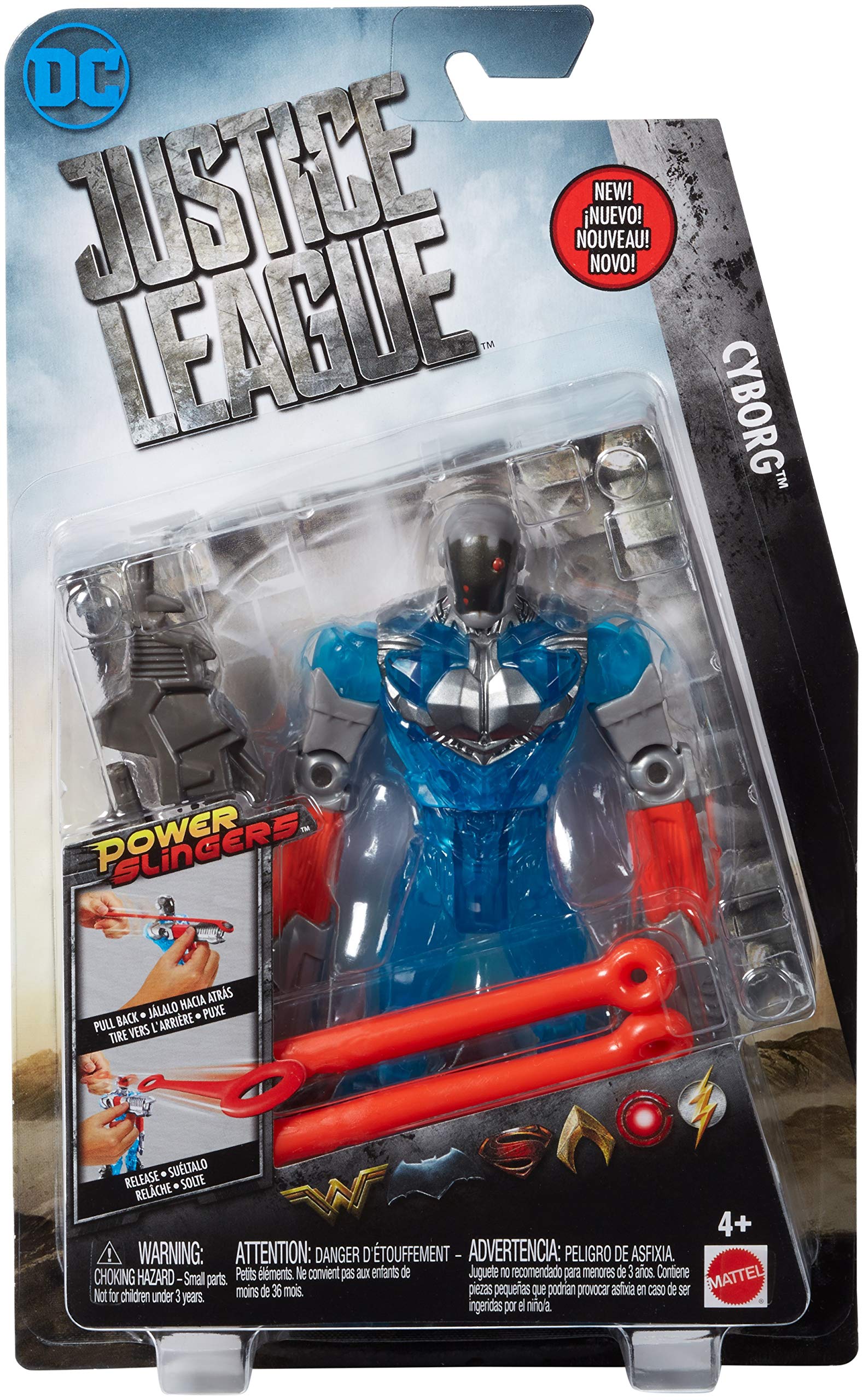 Action Figure DC Justice League Power Slingers Cyborg Da 6 Pollici, Con Accessorio E Funzione Di Sparo