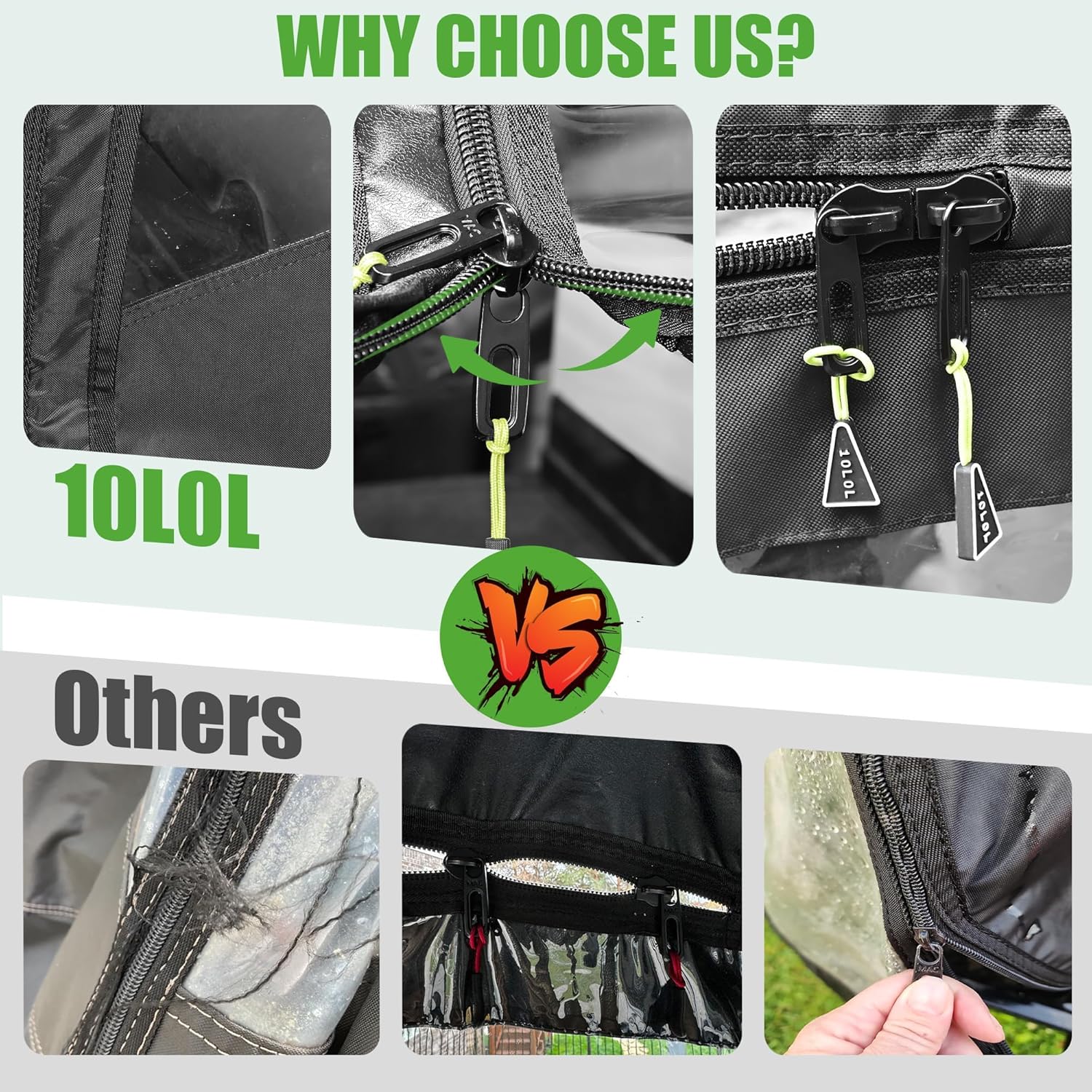 10L0L Golf Cart Enclosure 4 Passenger for EZGO TXT & Club Car Precedent DS Tempo Onward, 57" Short Roof Waterproof Windproof Rain Cover with Heavy-Duty 600D Fabric & Clear Windows Roll-up Door