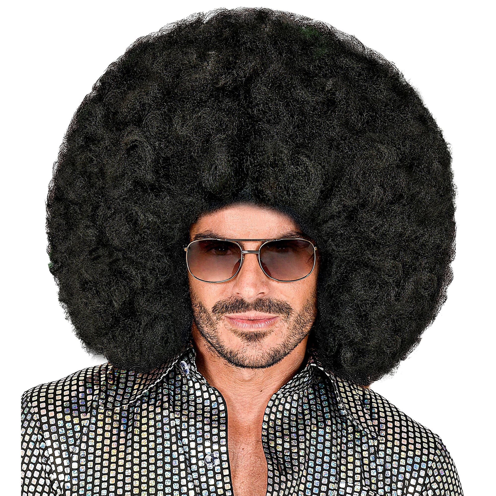 Peluca Rizada Widmann Milano – Estilo Afro Años 70, Perfecta Para Carnaval Y Fiestas Disco