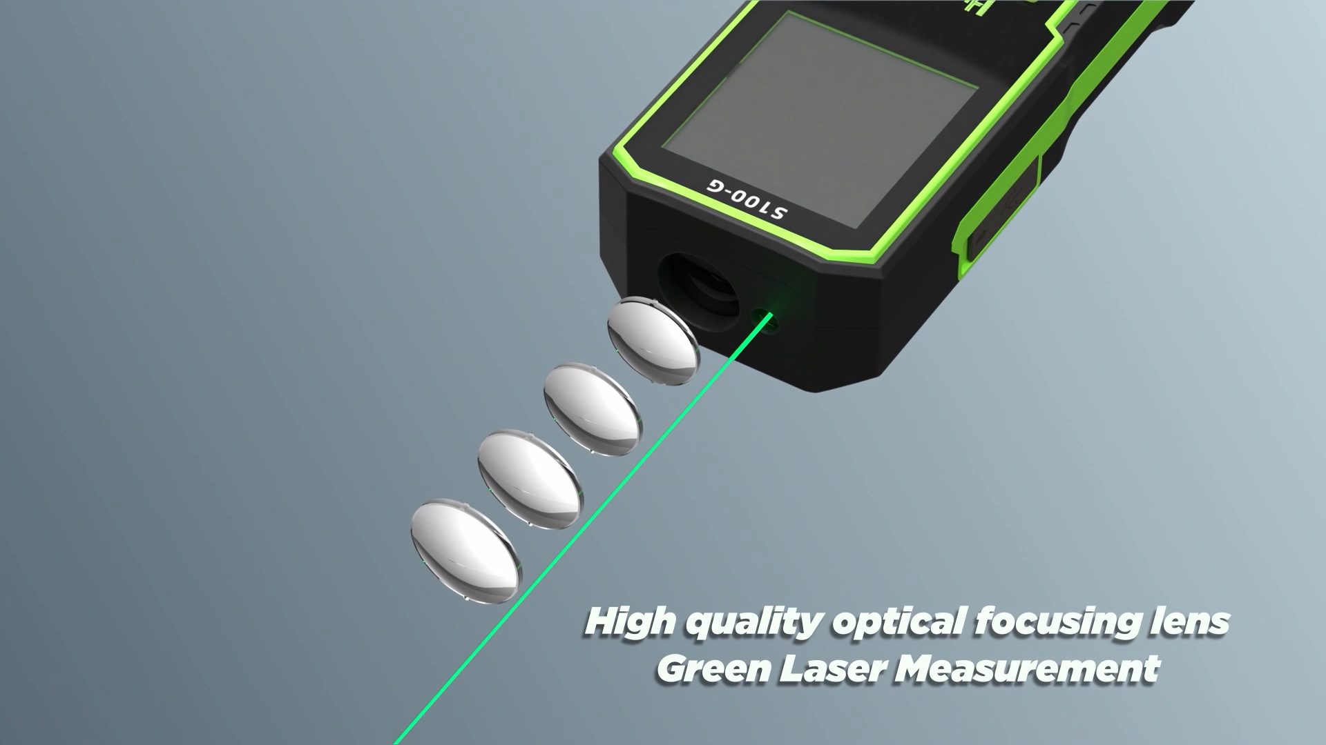 Telemetro Laser A Fascio Verde Huepar 120 M – Misuratore Digitale Con Display LCD, Batteria Ricaricabile E Modalità Pitagorica S120-G