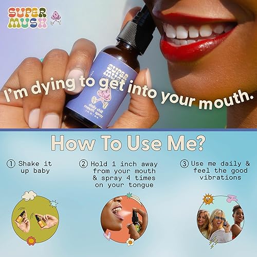 Miniatura 2 de SuperMush Daily Chill - Suplemento en aerosol de hongos con extracto mixto de hongos Reishi, hibisco y ashwagandha, extracto de hongos mixtos,