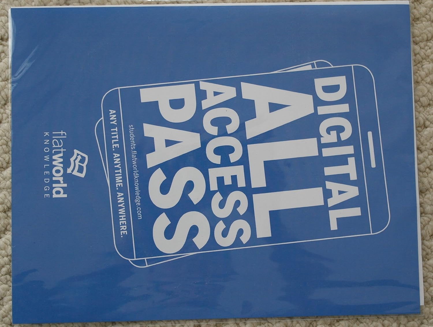 FLATWORLD KNOWLEDGE DIGITAL ALL ACCESS PASS - SINGLE TEXT (DIGITAL ALL ACCESS PASS)      Accessory