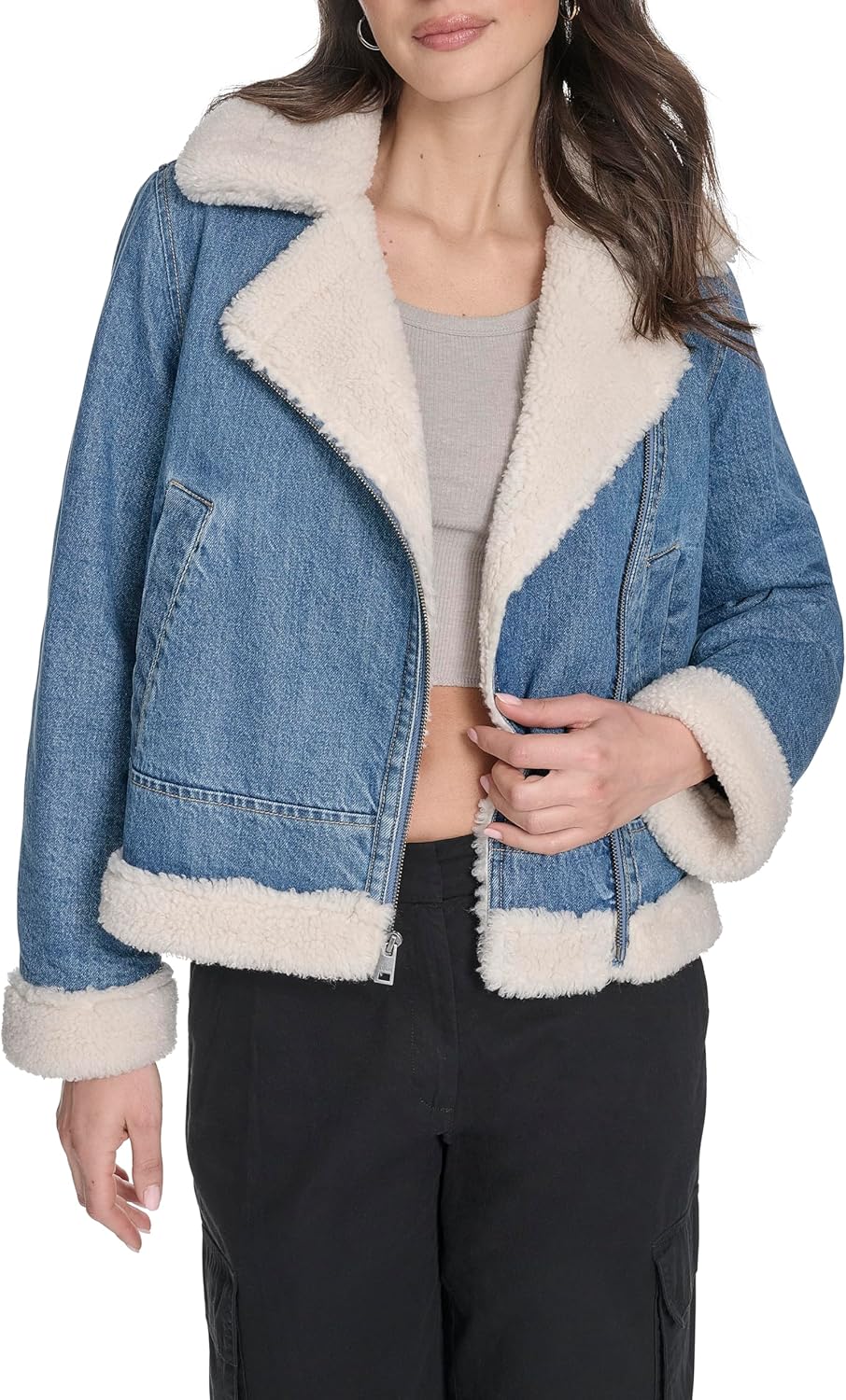 Levi's Women's Denim Moto With Sherpa Lining - Image 7