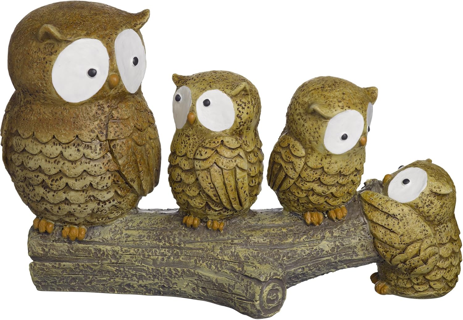 Grasslands Road Owl Family on Log Figurine, 8Inch, 3Pack