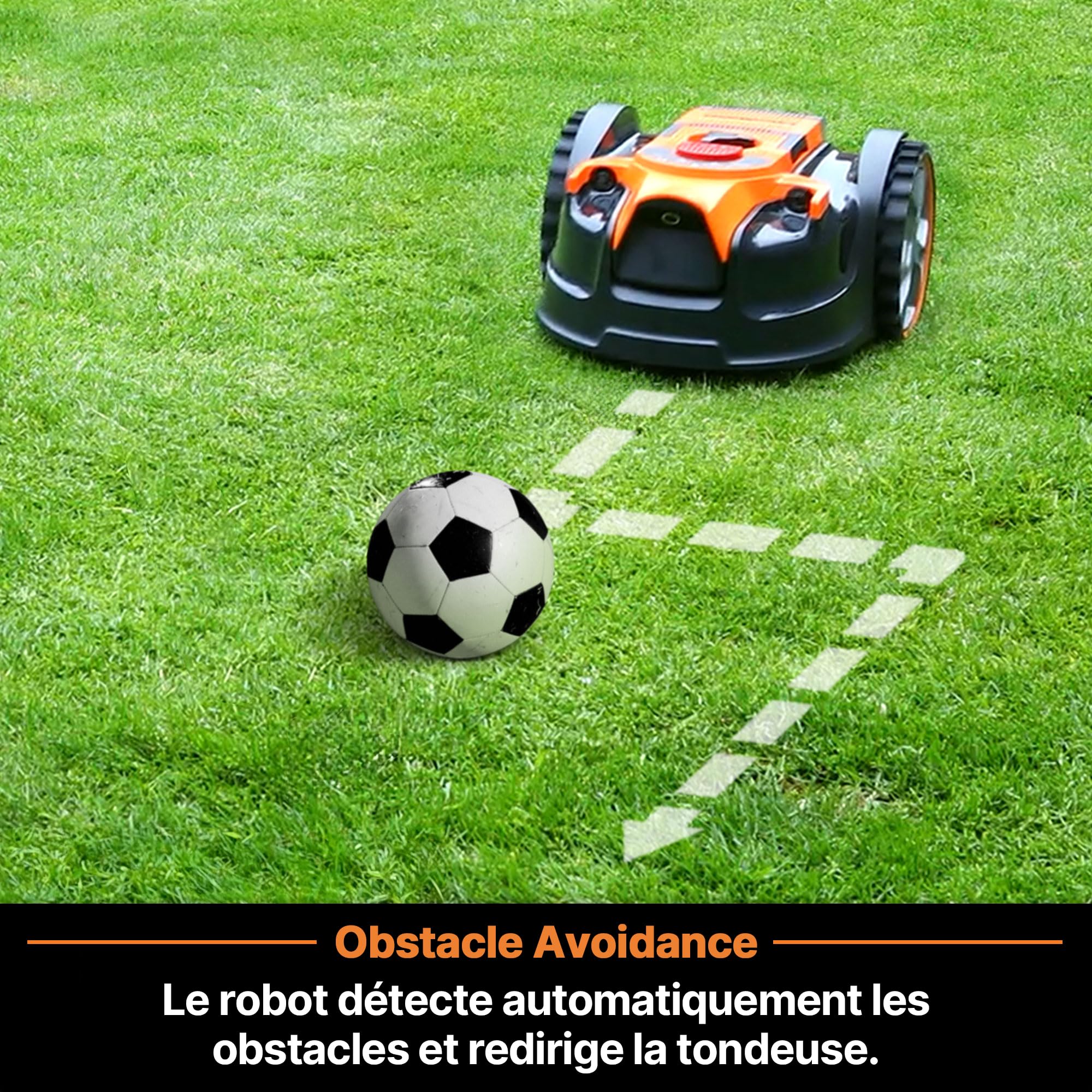 Lawnmaster OcuMow®16 Robot Tondeuse sans Fil pour Tondeuse à Gazon autopropulsée jusqu'à 200 ㎡, évite Les Obstacles, sans câble de limitation VBRM16 Plus