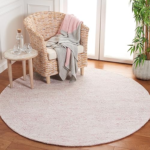 Miniatura 26 de SAFAVIEH Precious Collection - Alfombra decorativa de 3 x 5 pies, rosa y marfil, hecha a mano de lana y seda de bambú, ideal para zonas de alto