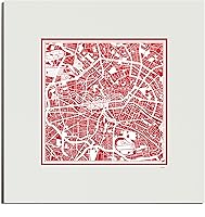 Vista 84 de O3 Design Studio Mapa de corte de papel Madrid negro mate de 20 x 20 pulgadas