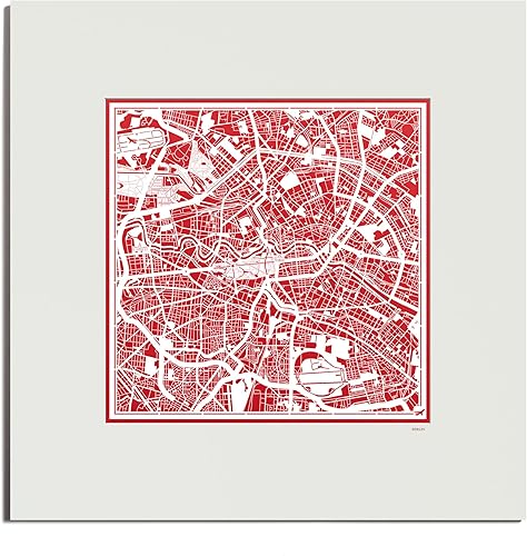 Miniatura 84 de O3 Design Studio Mapa de corte de papel Madrid negro mate de 20 x 20 pulgadas