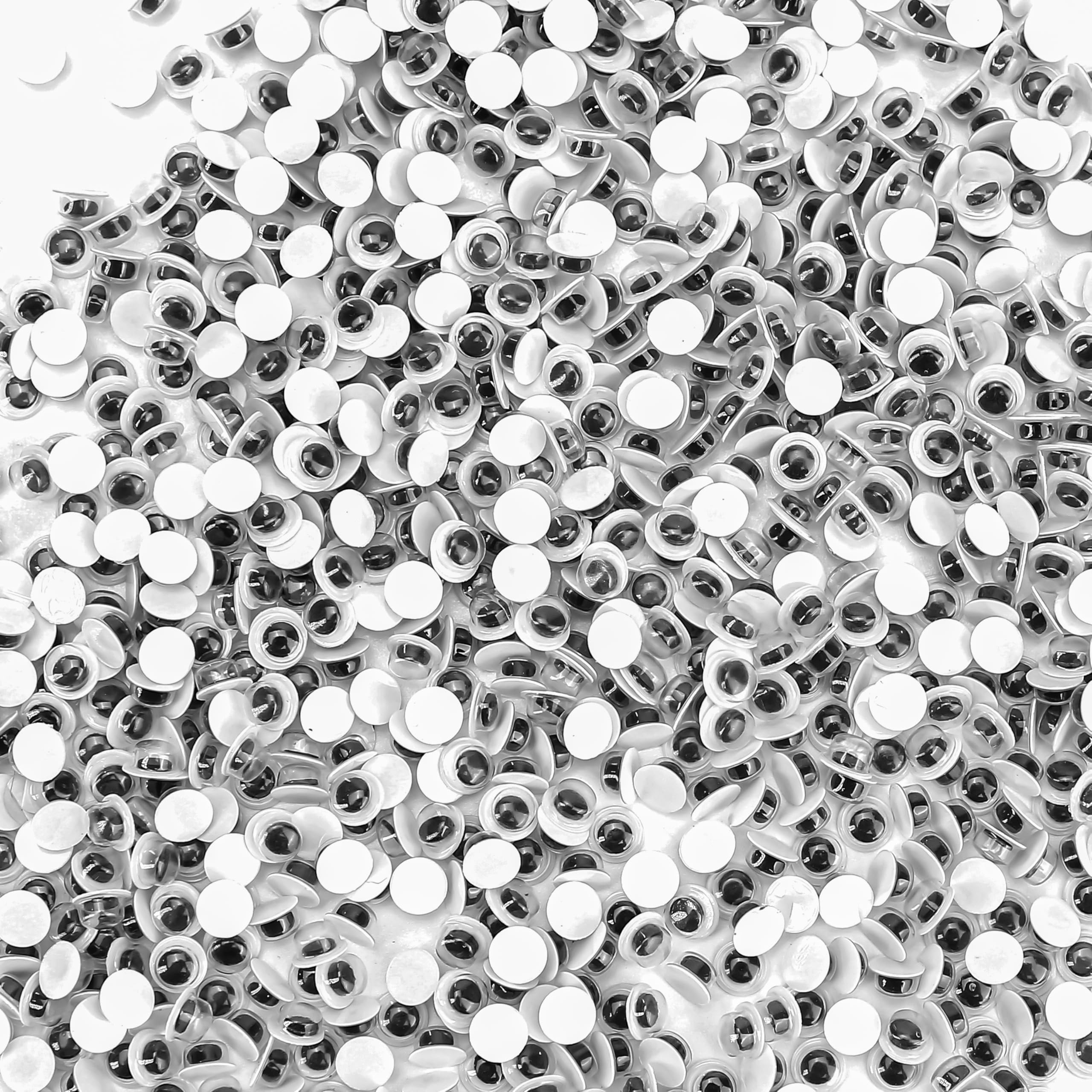 3mm Tiny Googly Eyes, Round Wobbly Wiggly Moving Mini Wiggle Plastic Safety Black Small Eyeballs Stickers for Crafts DIY Accessories, Animal Bear Doll & Toy Making, Scrapbooking, Art Classroom (1000)