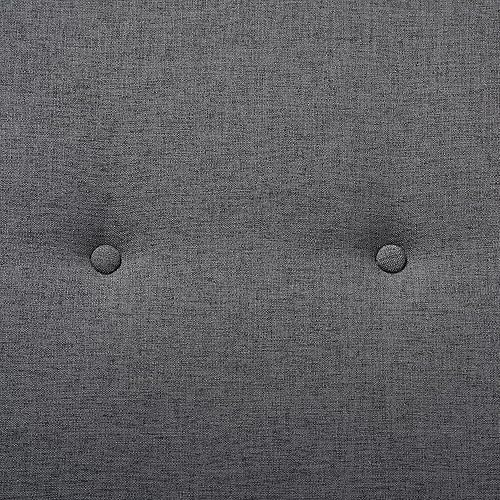 Miniatura 4 de Baxton Studio Theo Mid-Century - Banco tapizado de tela gris oscuro con acabado de nogal