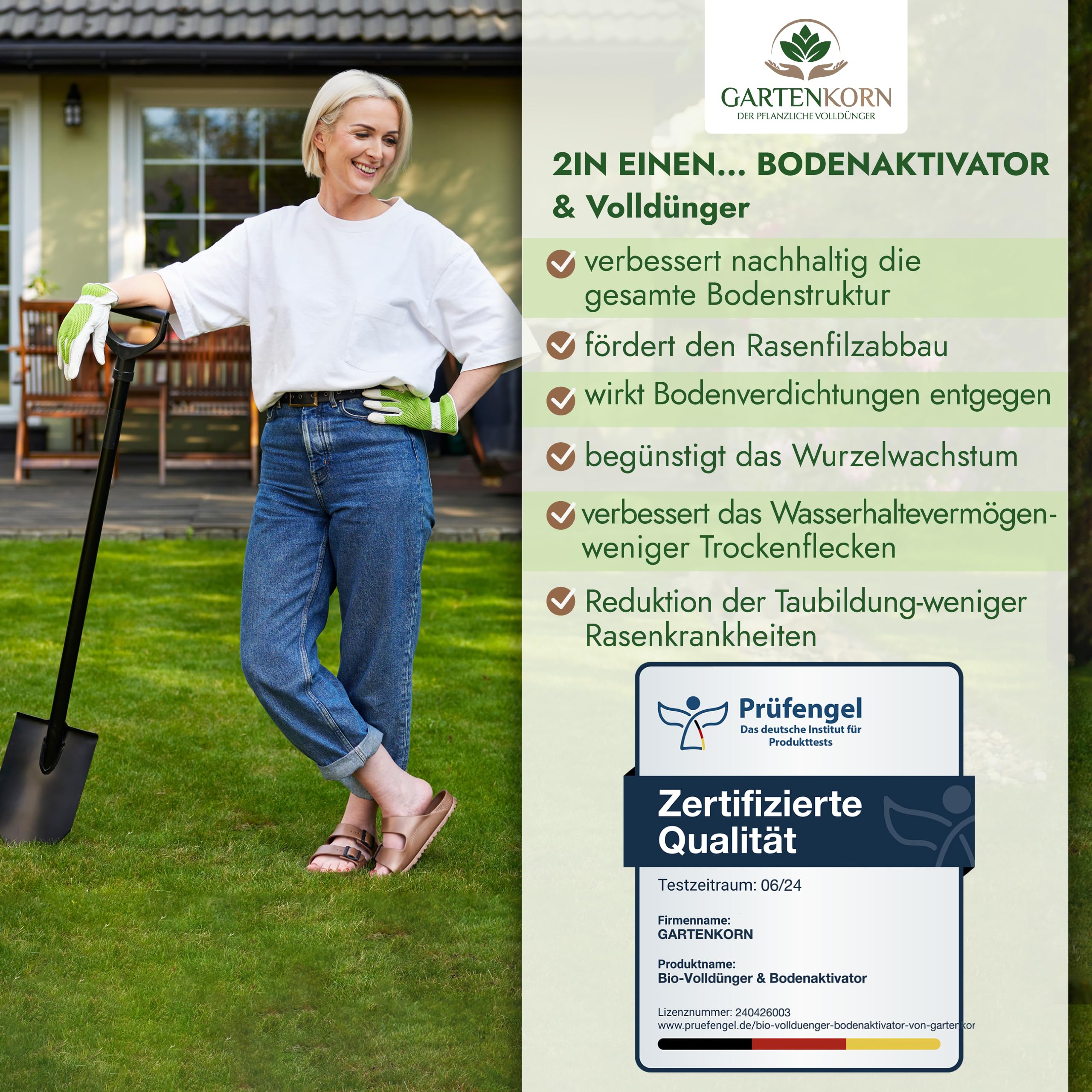 Bio Bodenaktivator & Rasendünger fein [17 kg/130-170 m²] für Pflanzen & Gemüse, Bodenverbesserer Garten, Organischer Rasendünger Frühjahr, Verdrängt Moos, Streuwagen geeignet